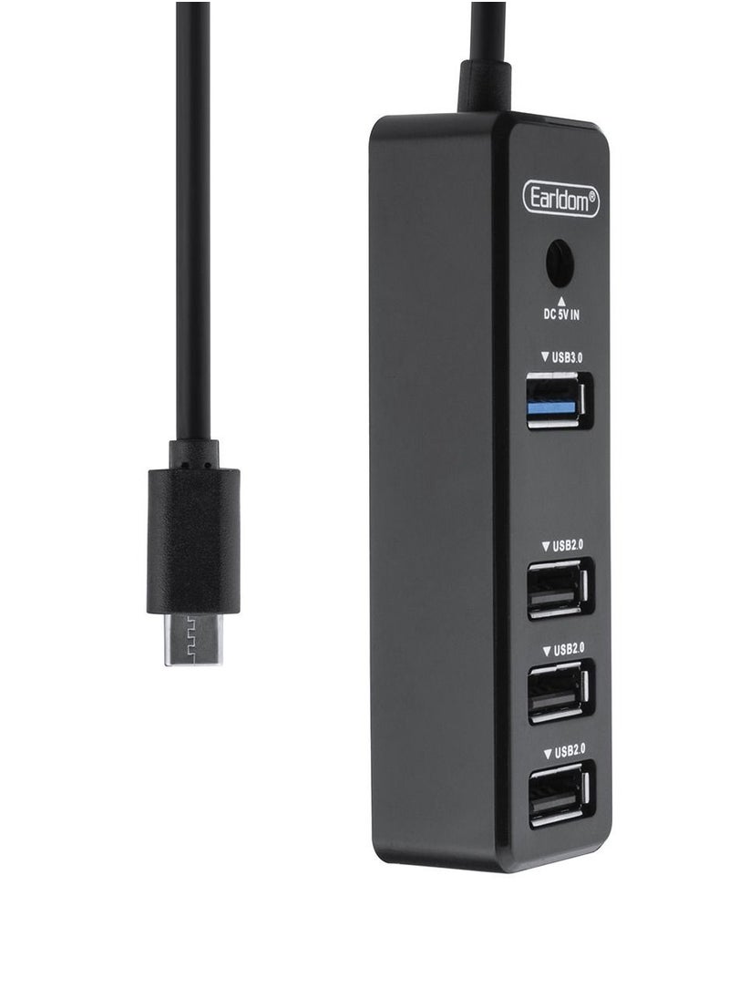 Earldom - ET-HUB08 4 in 1 Usb Hub Adapter (Type-c Usb-C) Fekete Adapter - Image 1