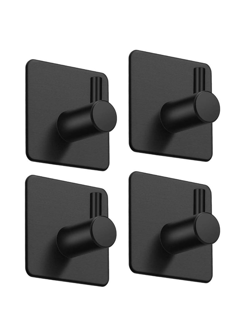 KASTWAVE 4 Pcs Self Adhesive Hooks, Stick on Hooks Holder for Coat Towel Kitchen Bathroom Office, Stainless Steel Sticky Wall Door Hooks, Waterproof, No drilling, Resists Corrosion  - Image 1
