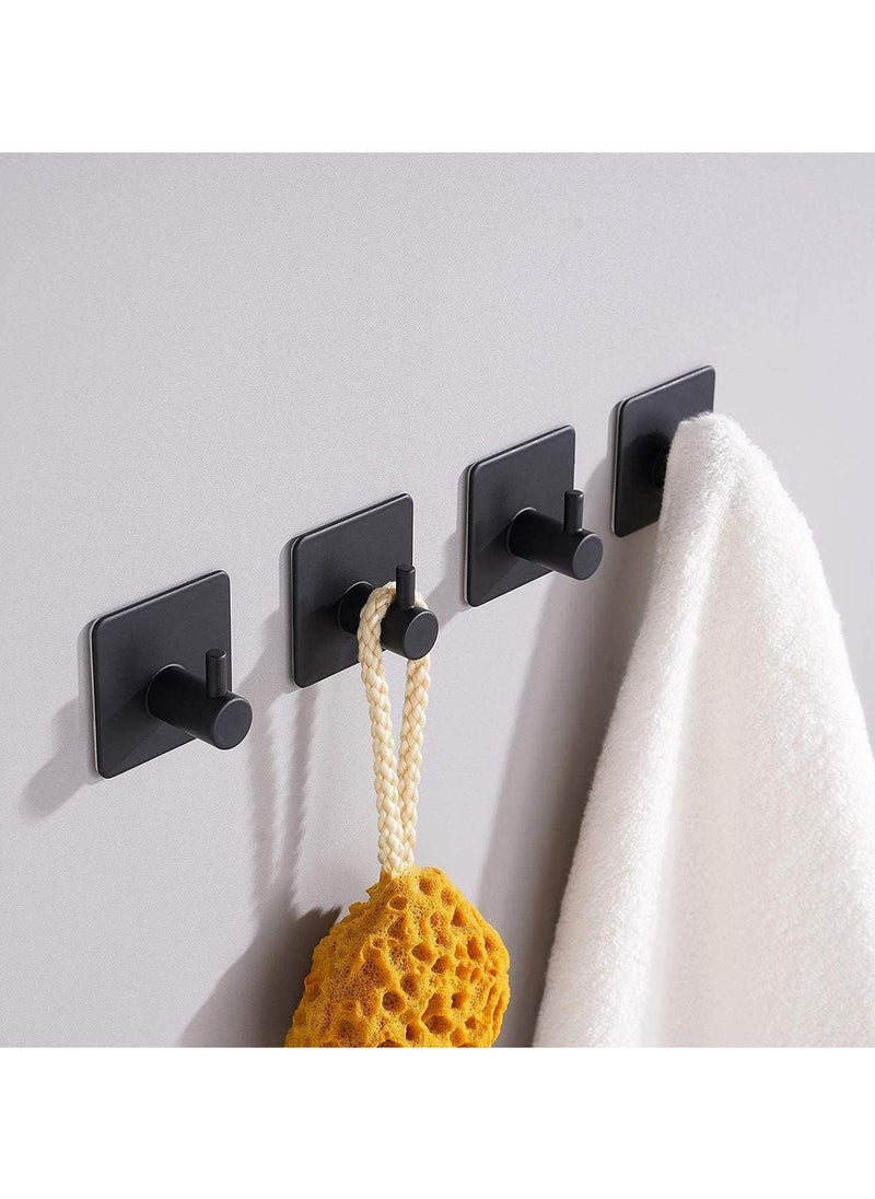 KASTWAVE 4 Pcs Self Adhesive Hooks, Stick on Hooks Holder for Coat Towel Kitchen Bathroom Office, Stainless Steel Sticky Wall Door Hooks, Waterproof, No drilling, Resists Corrosion  - Image 5