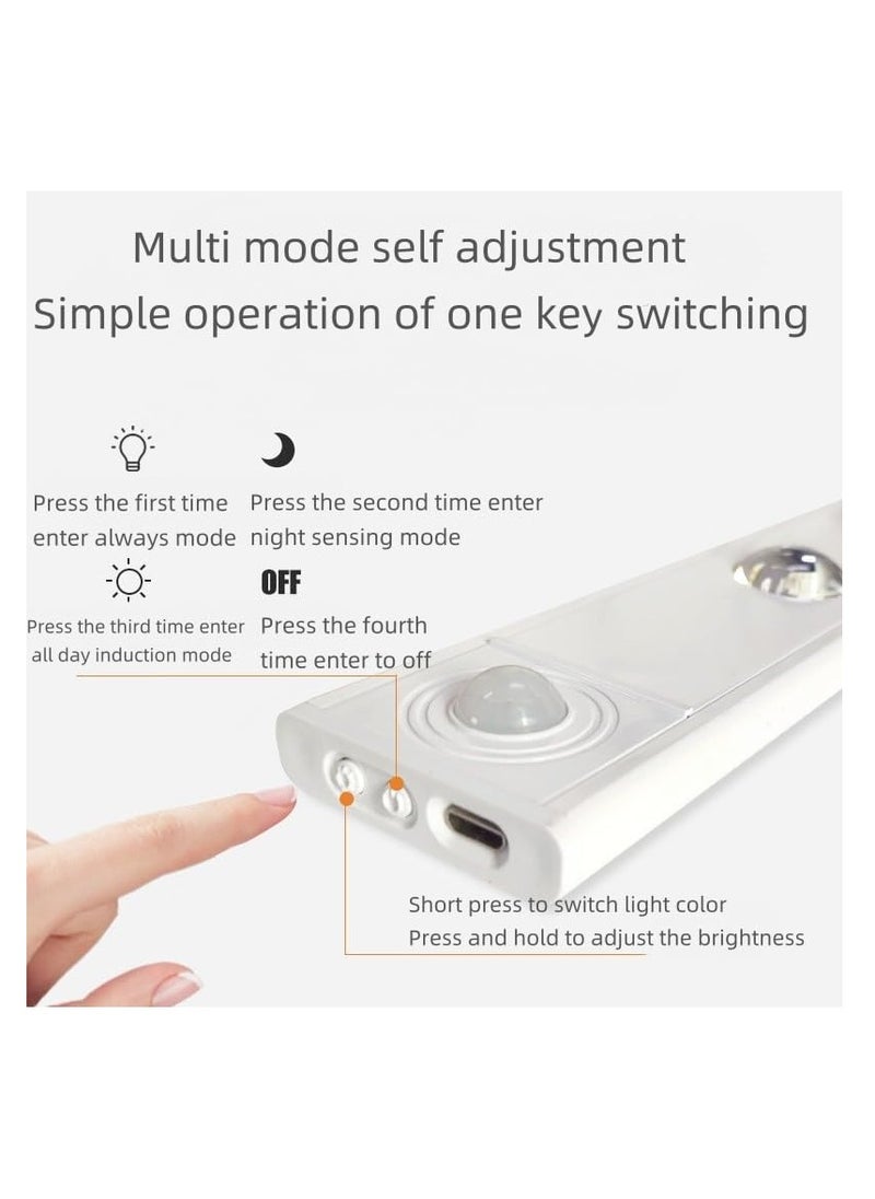 Hawaii - Motion Sensor Light LED Rechargeable Cabinet Lights Ultra Thin Induction Night Light Wireless Lighting for Wardrobe Cupboard Kitchen Bookshelf Showcase Pantry and Wine Cabinet 40CM White - Image 1