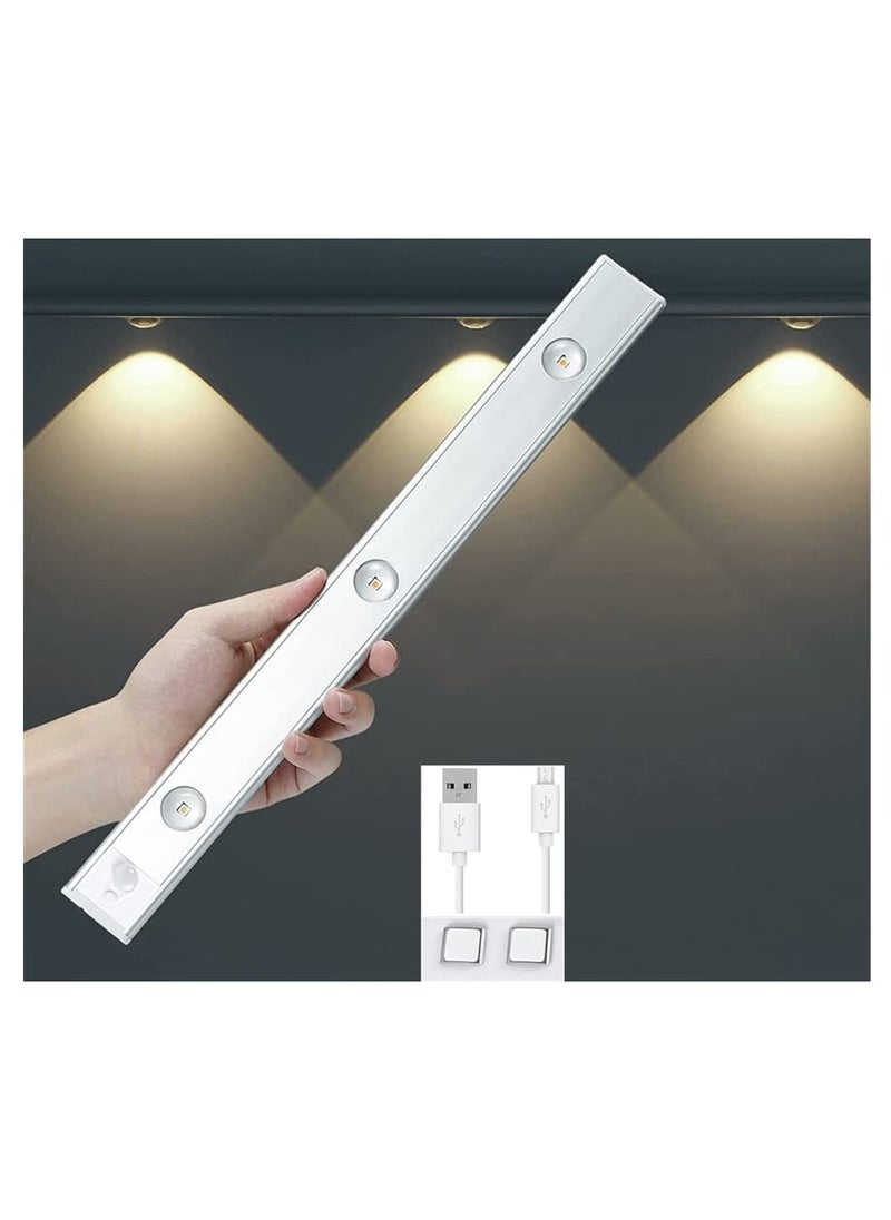 Hawaii - Motion Sensor Light LED Rechargeable Cabinet Lights Ultra Thin Induction Night Light Wireless Lighting for Wardrobe Cupboard Kitchen Bookshelf Showcase Pantry and Wine Cabinet 40CM White - Image 1