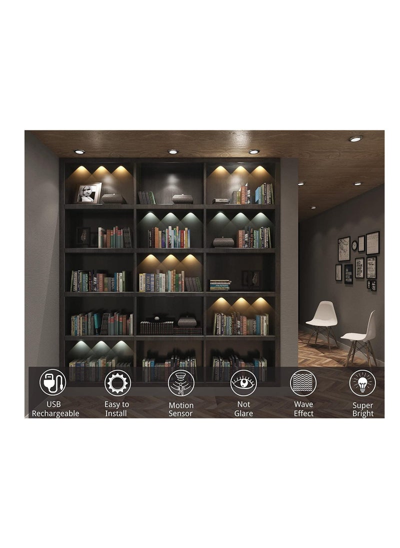 Hawaii - Motion Sensor Light LED Rechargeable Cabinet Lights Ultra Thin Induction Night Light Wireless Lighting for Wardrobe Cupboard Kitchen Bookshelf Showcase Pantry and Wine Cabinet 40CM White - Image 1