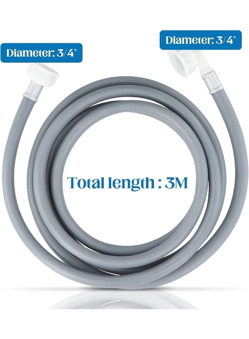Brizone 3M Universal Washing Machine & Dishwasher Inlet Hose – Heavy Duty, Shock-Proof Water Supply Pipe, Flexible Straight + 90° Connection, Leak-Proof, Compatible with Fully Automatic Machines - Image 4
