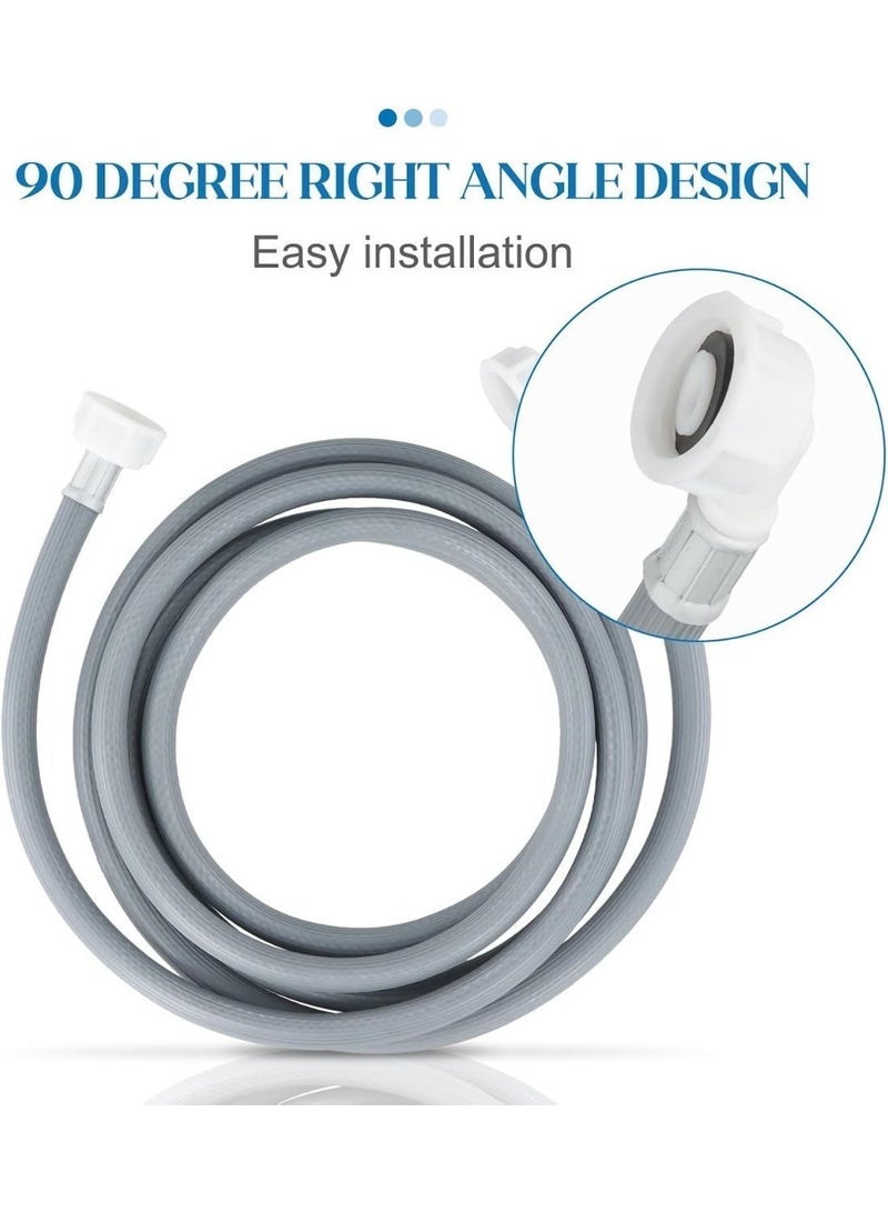 Brizone 3M Universal Washing Machine & Dishwasher Inlet Hose – Heavy Duty, Shock-Proof Water Supply Pipe, Flexible Straight + 90° Connection, Leak-Proof, Compatible with Fully Automatic Machines - Image 2