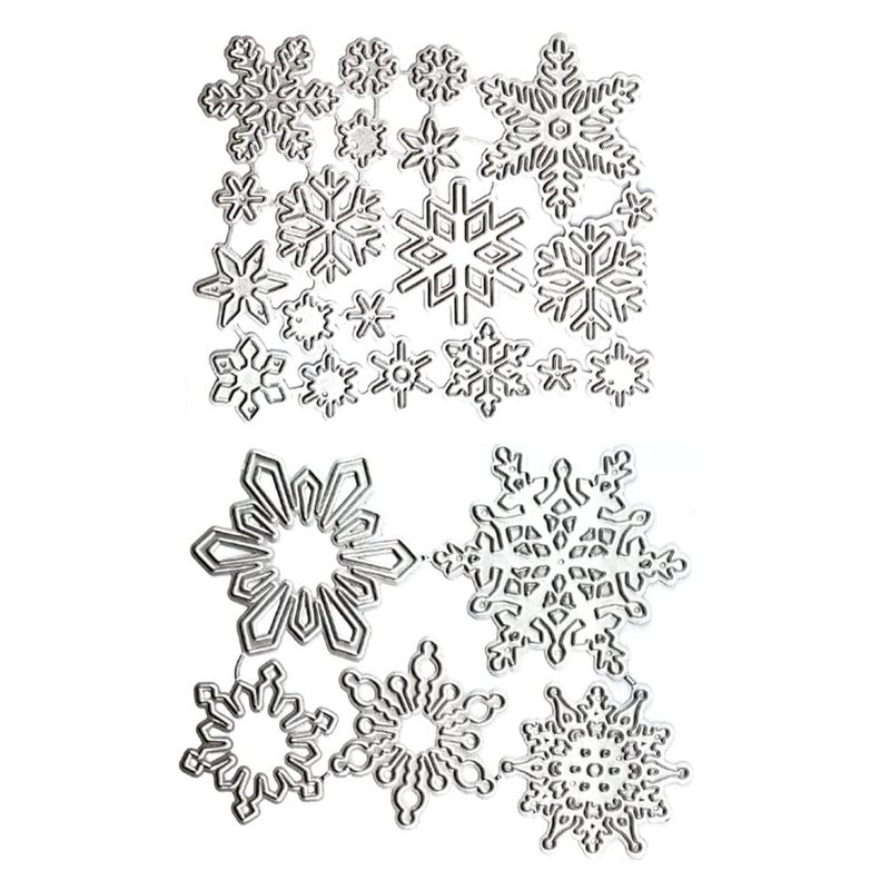 FAZHBARY FAZHBARY 25 PCS Snowflake Dies Christmas Die Cuts for Card Making Metal Cutting Dies for Scrapbooking Paper Crafting DIY Embossing