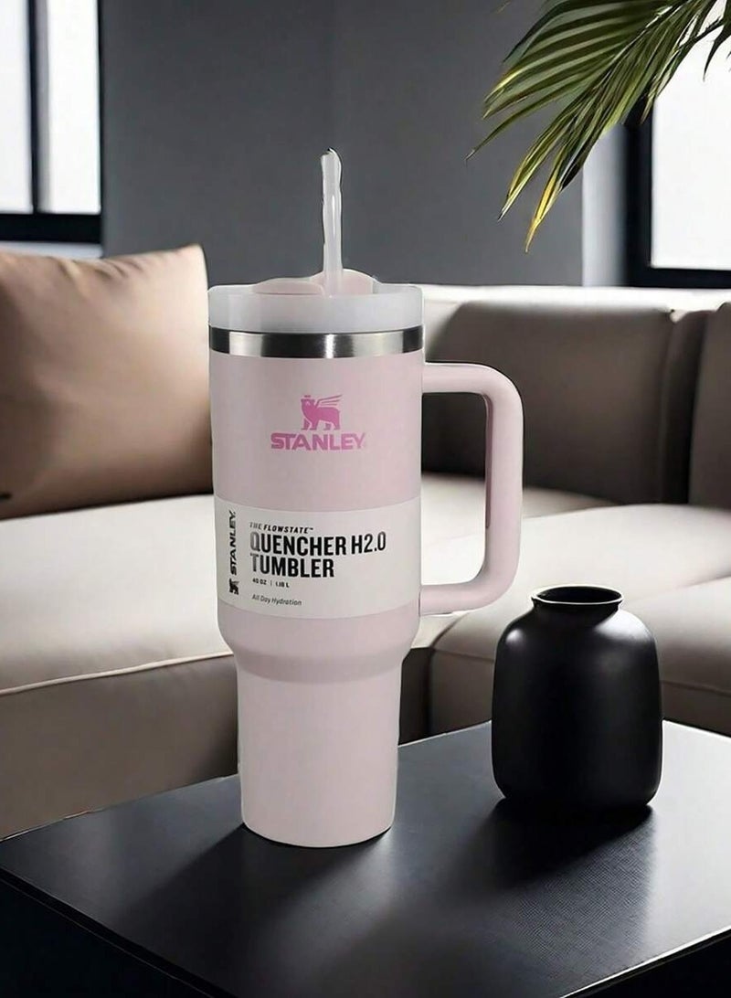 ستانلي كوب سفر كبير للغاية من ستانلي كوينشر ، مصنوع من الفولاذ المقاوم للصدأ معزول، كوب سفر للسيارة، كوب قهوة مثلج، كوب مشروبات رياضية خارجية، كوب مكتب - Image 3