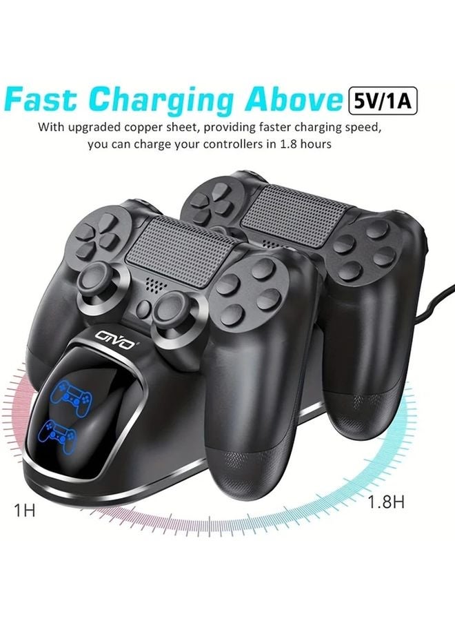 شاحن جهاز تحكم PS4 مع وظيفة عرض الشحن السريع وحامل تخزين وقائي - Image 4