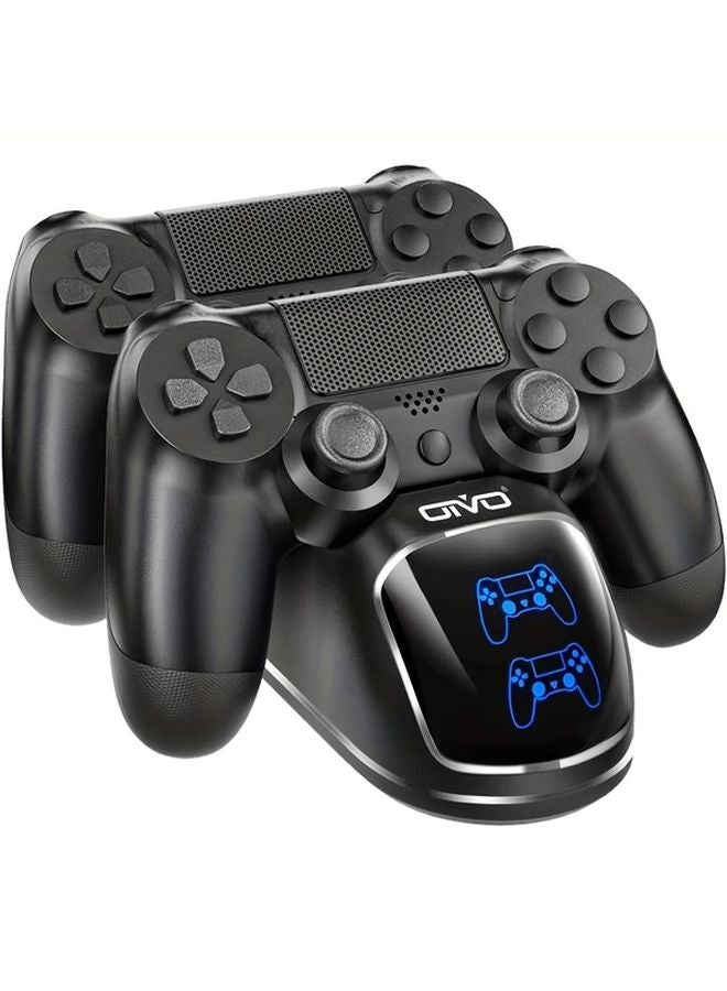 شاحن جهاز تحكم PS4 مع وظيفة عرض الشحن السريع وحامل تخزين وقائي - Image 1