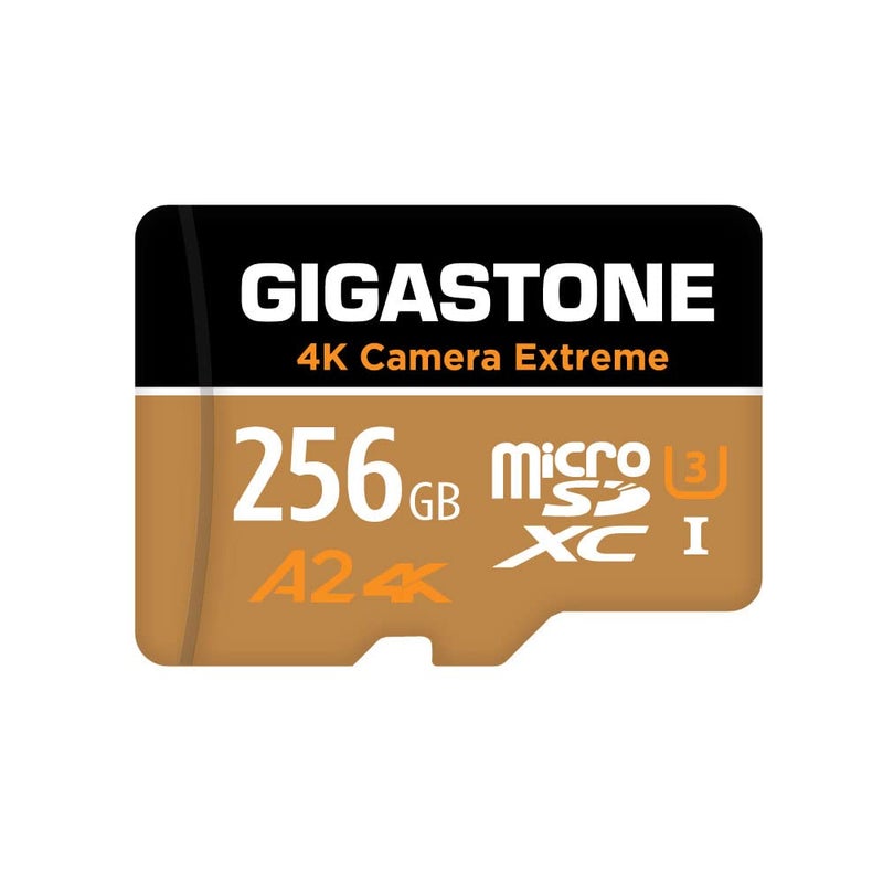 Gigastone [5-Yrs Free Data Recovery] GIGASTONE 256GB Micro SD Card, 4K Camera Extreme, MicroSDXC Memory Card for Switch, GoPro, Action Camera, DJI, R/W up to 100/60MB/s, UHS-I U3 A2 V30 C10, with Adapter - Image 1
