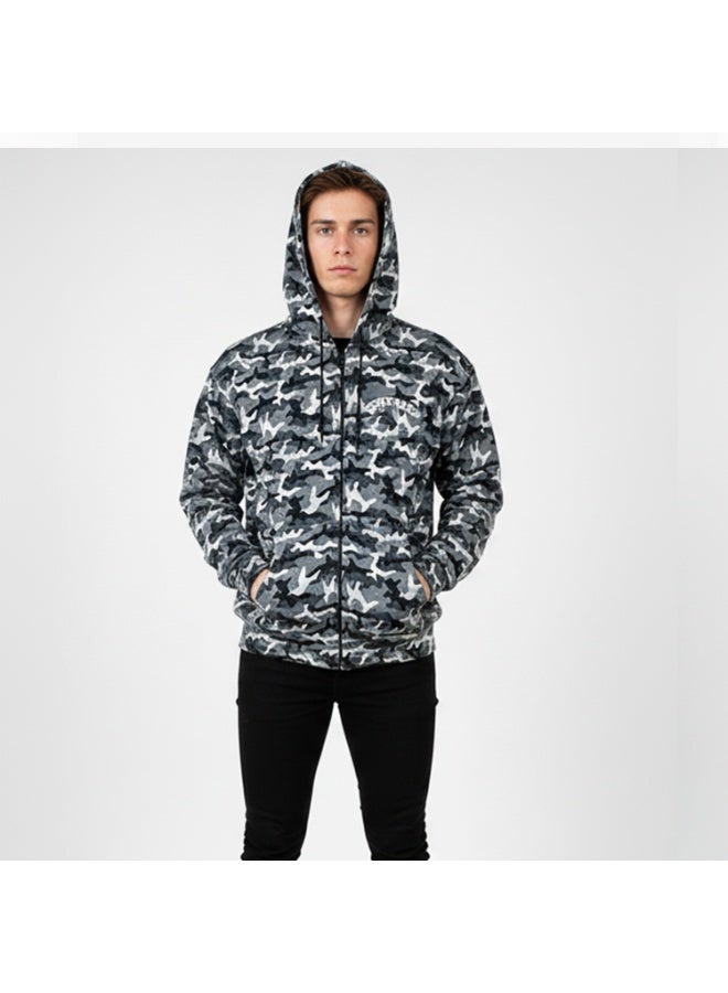 Caesar Men's oversized hoodie with a military print and a print on the back and chest. - Image 1