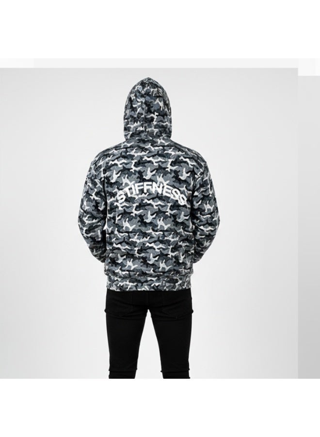 Caesar Men's oversized hoodie with a military print and a print on the back and chest. - Image 2