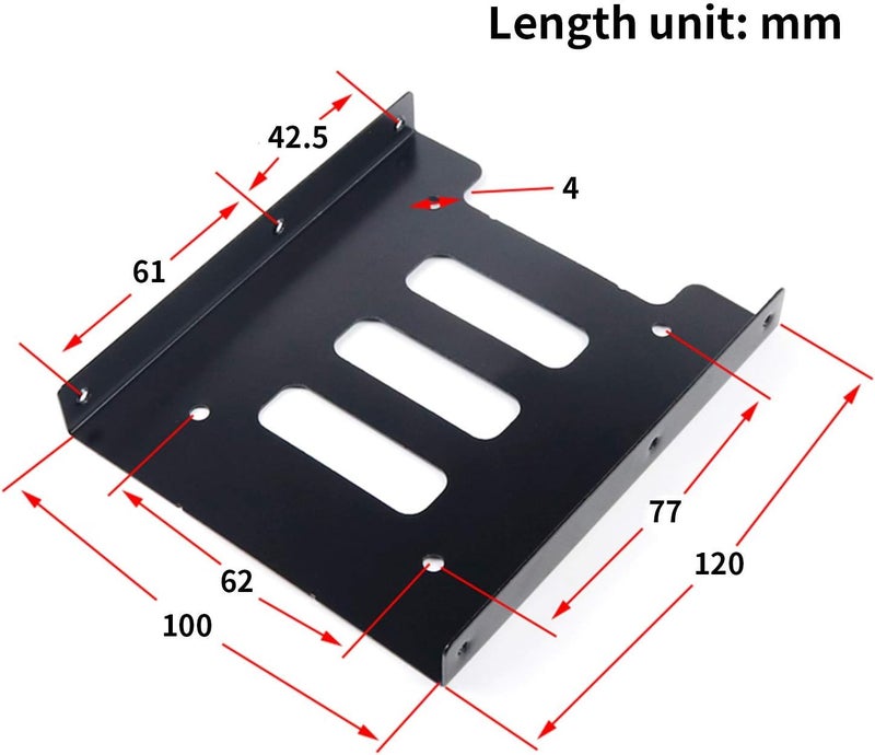 Saisn HDD SSD Mounting Bracket 2.5 to 3.5 Adapter Hard Drive Holder (Pack of 2) - Image 3