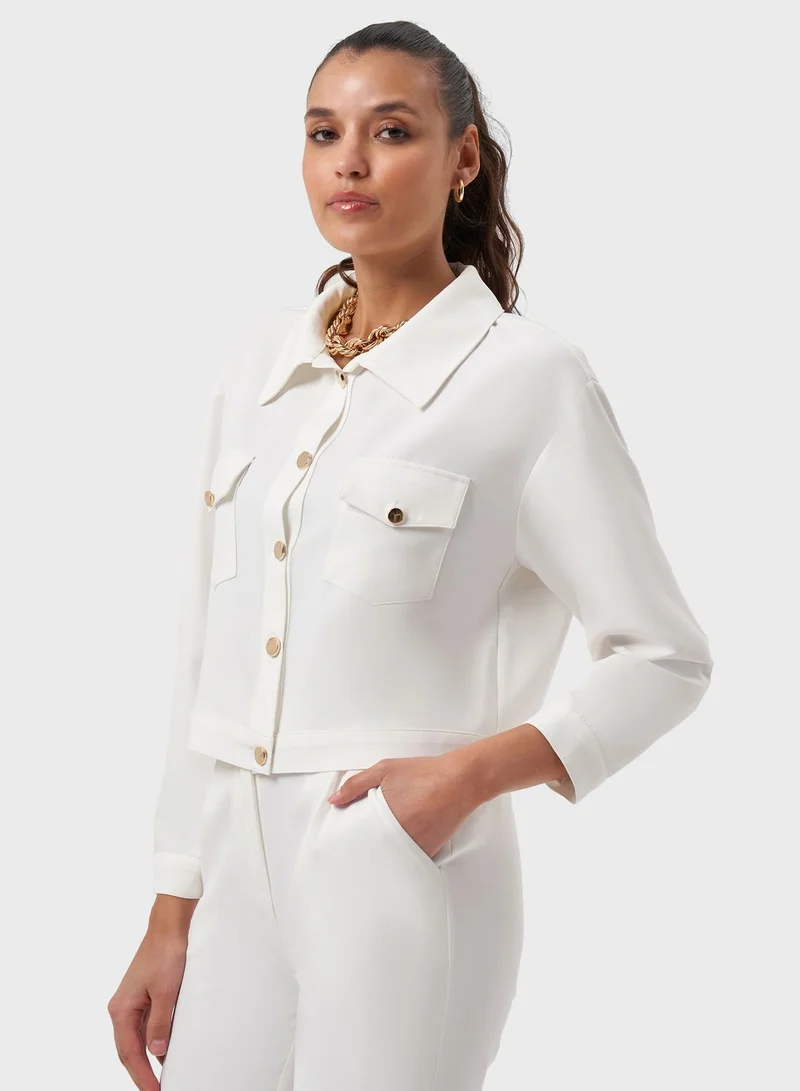 MIZALLE Button Down Pocket Detail Jacket