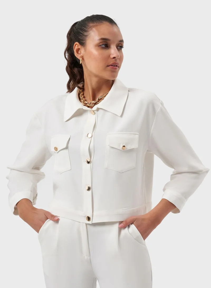 MIZALLE Button Down Pocket Detail Jacket