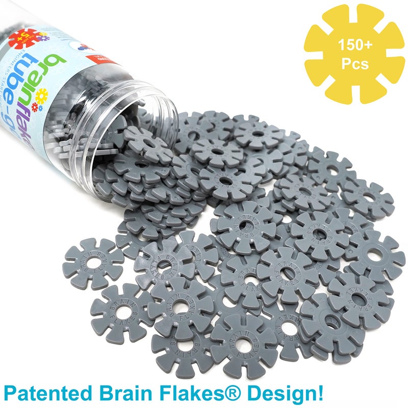 Brain Flakes 150+ Piece Tube-Go Gray - Classic Grey Single Color Add-On Travel Set - Image 2