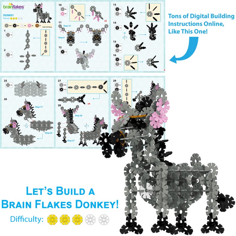 Brain Flakes 150+ Piece Tube-Go Gray - Classic Grey Single Color Add-On Travel Set - Image 5