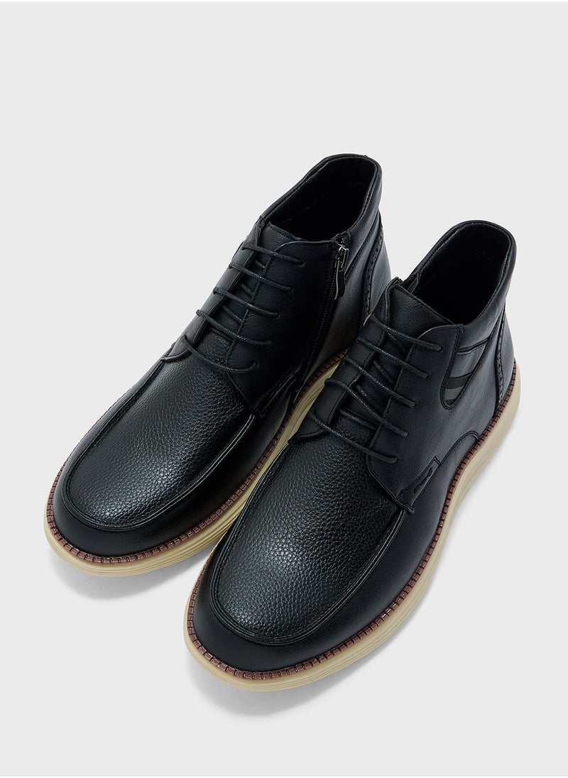 Robert Wood - Light Weight Casual Moc Toe Boots - Image 1