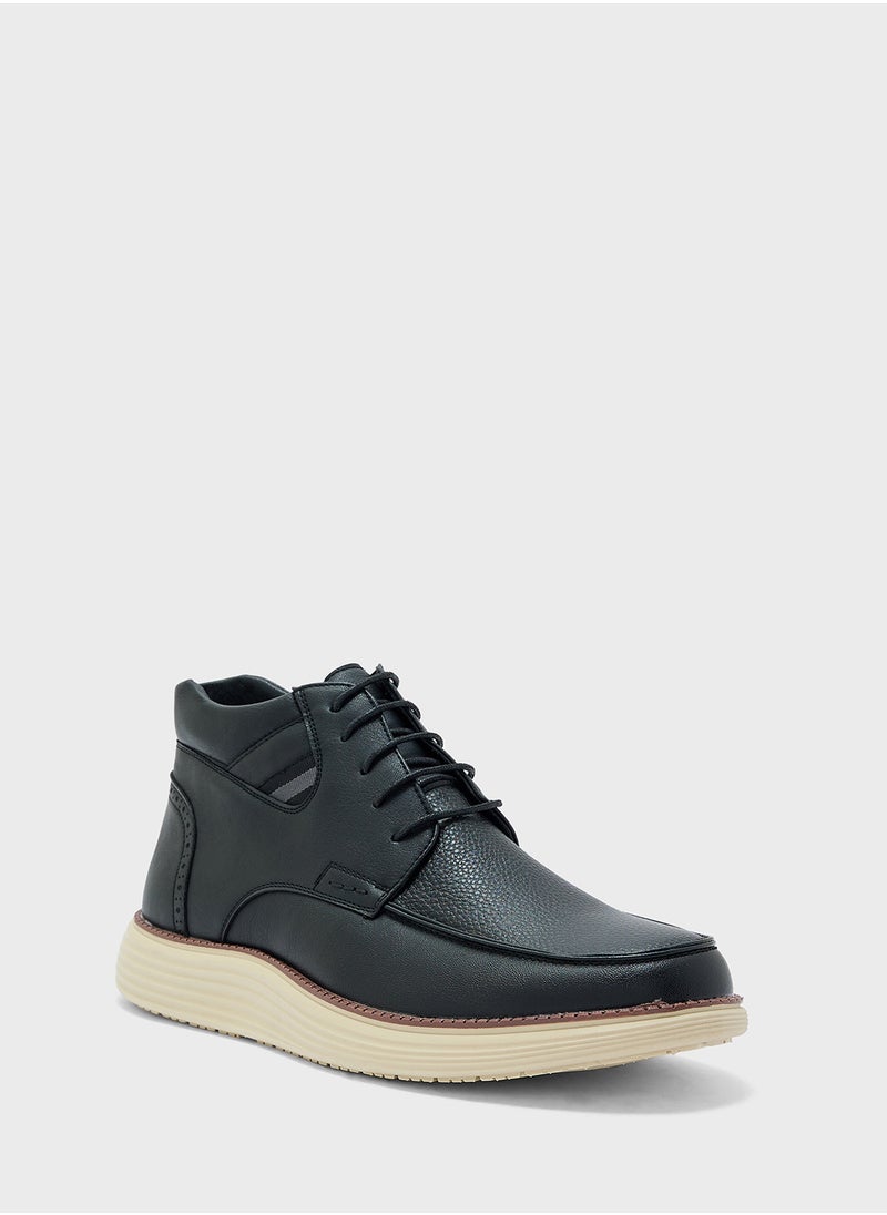 Robert Wood - Light Weight Casual Moc Toe Boots - Image 1