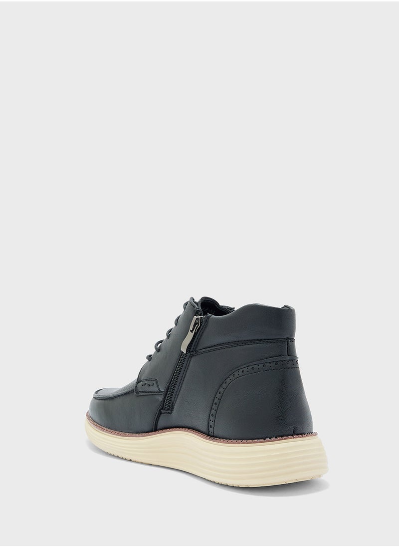 Robert Wood - Light Weight Casual Moc Toe Boots - Image 1