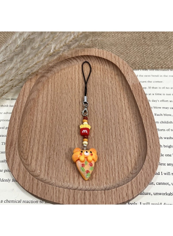 NIBEMINENT Phone Charm/ Chain Strap for Women Girls, Simulated Food Toys Cell Phone Case Lanyard Wrist Strap