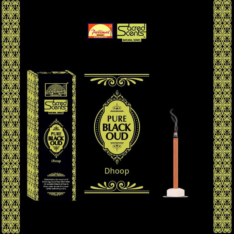 Parimal (O6) - Sacred Scents Pure Black Oud Dhoop Sticks | Pack of 6 | Dhoop Holder Inside | Premium Dhoop Sticks | 270 G | - Image 4