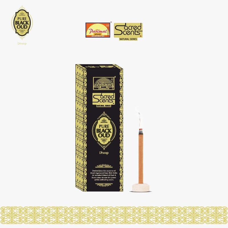 Parimal (O6) - Sacred Scents Pure Black Oud Dhoop Sticks | Pack of 6 | Dhoop Holder Inside | Premium Dhoop Sticks | 270 G | - Image 2