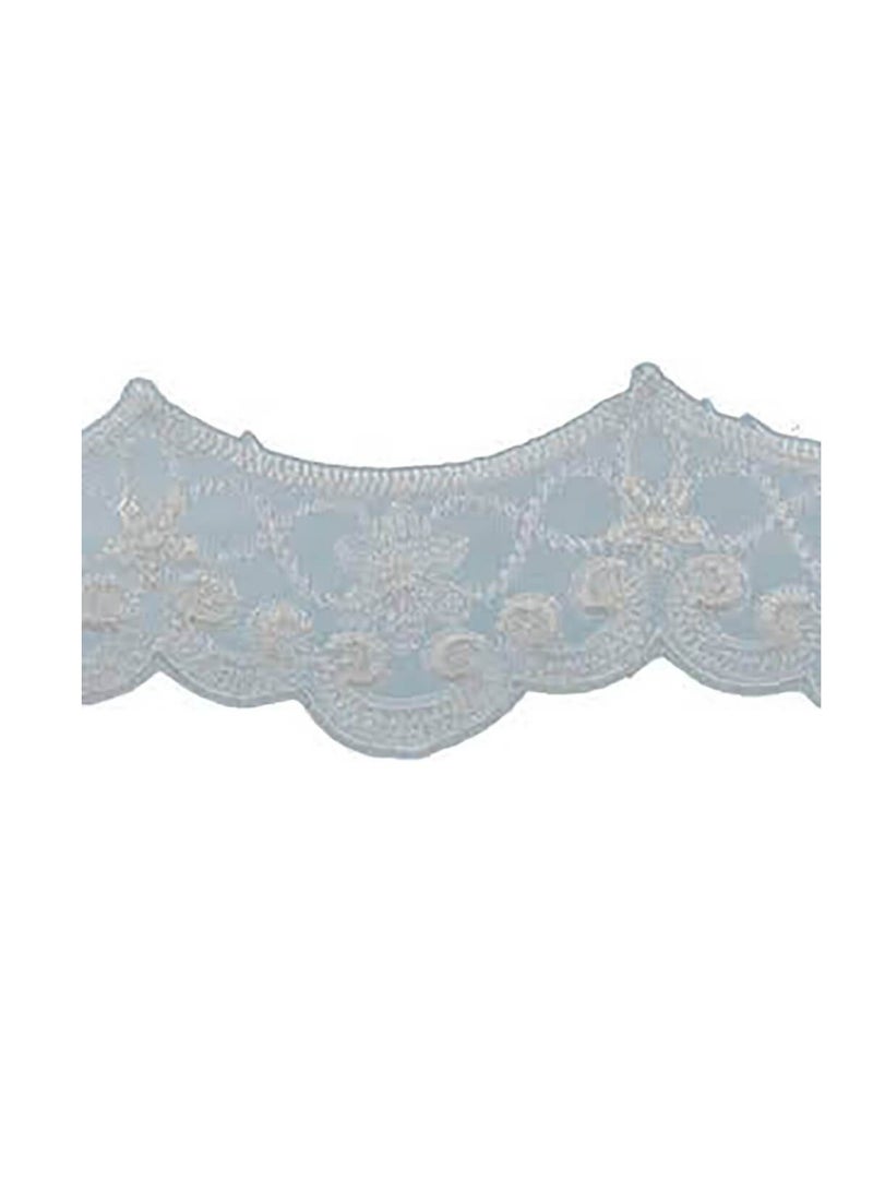Embroidered Galloon Bridal Organza Trim 1-1/2 inch Oyster - Image 2