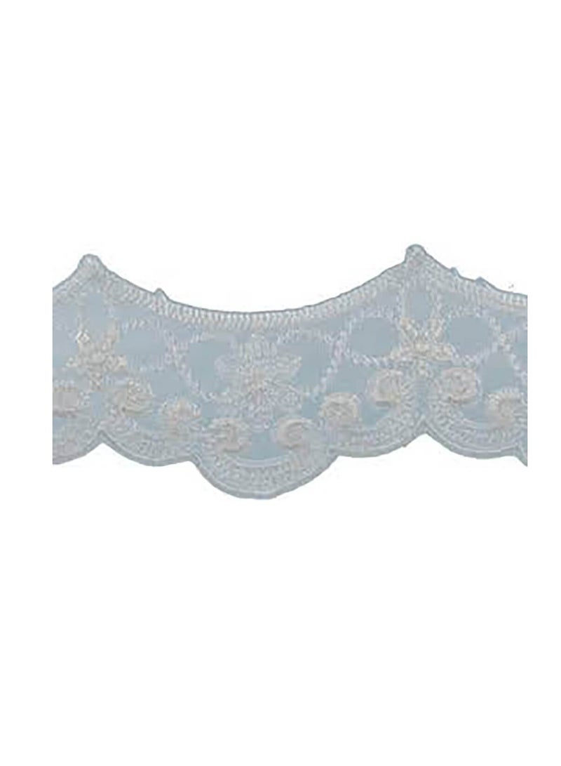 Embroidered Galloon Bridal Organza Trim 1-1/2 inch Oyster - Image 3
