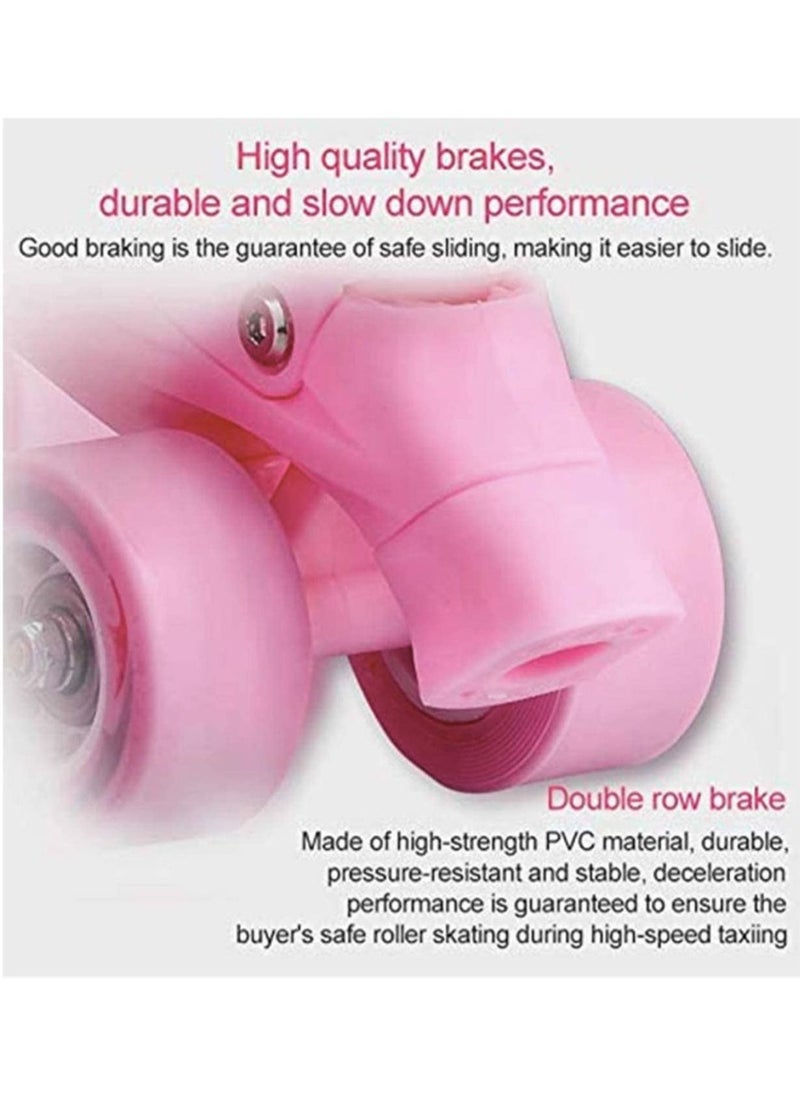 LIMOS - Roller Skates Shoes, Double Rows 4 Wheels with Adjustable Size AREA for Boys And Girls (Pink S(31-34)) - Image 1