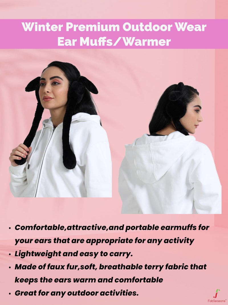 FabSeasons Winter Ear Muffs with Moving Flaps | Fits for 7 years to Adults | Soft & Fluffy | Plush, Cozy Ear Warmers for Cold Weather - Image 4