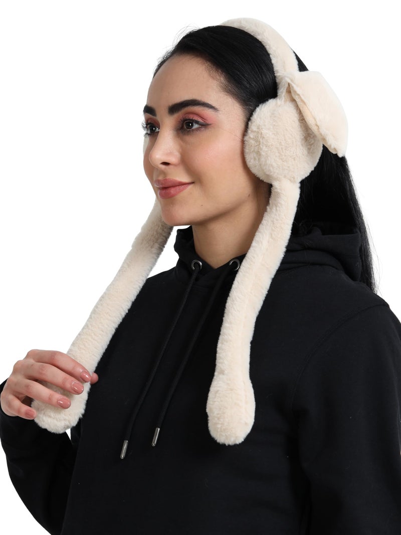 FabSeasons Winter Ear Muffs with Moving Flaps | Fits for 7 years to Adults | Soft & Fluffy | Plush, Cozy Ear Warmers for Cold Weather - Image 1