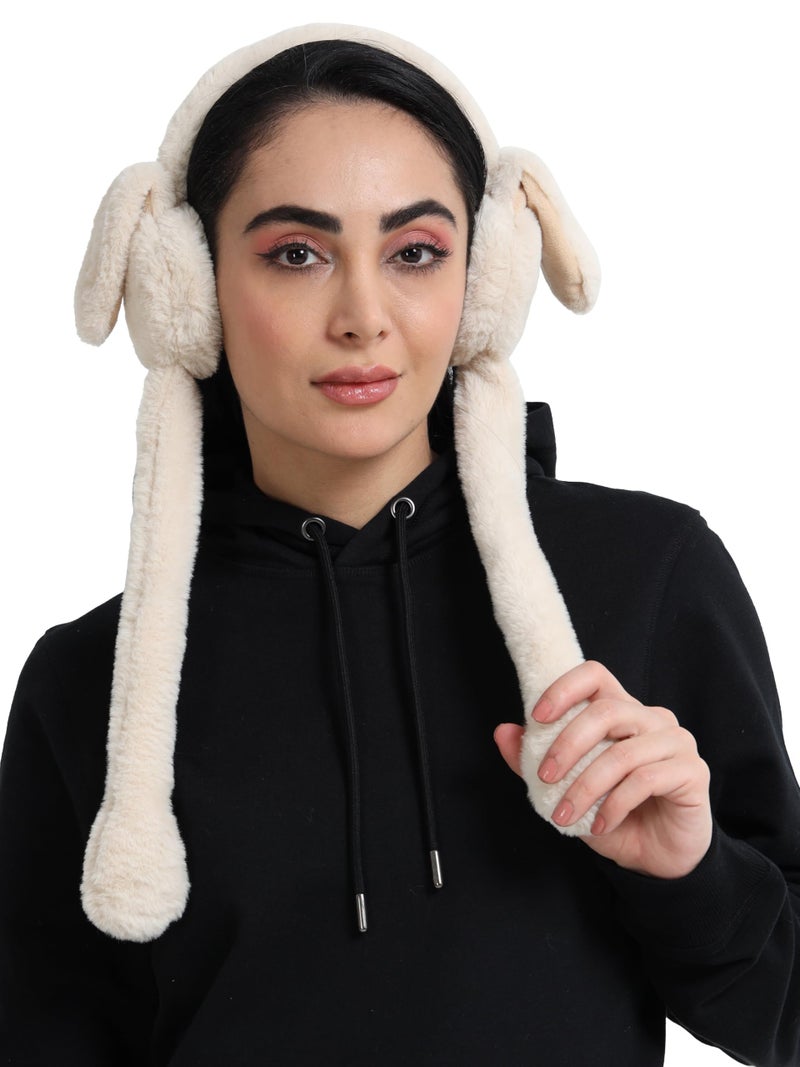 FabSeasons Winter Ear Muffs with Moving Flaps | Fits for 7 years to Adults | Soft & Fluffy | Plush, Cozy Ear Warmers for Cold Weather - Image 2
