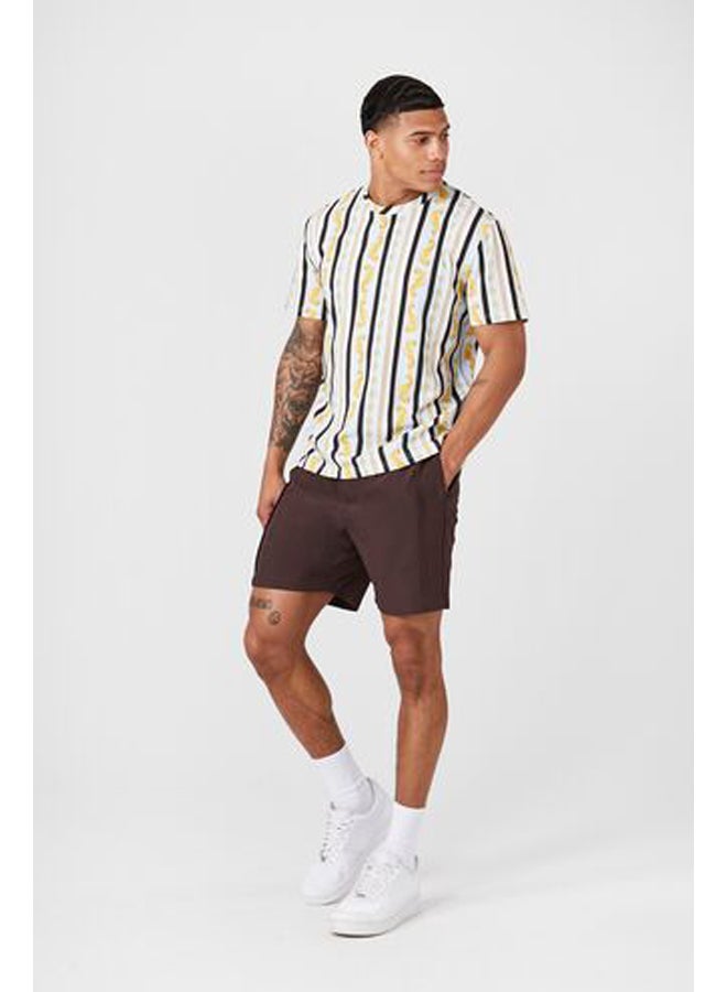 FOREVER 21 Striped Ornate Crew Tee - Image 4