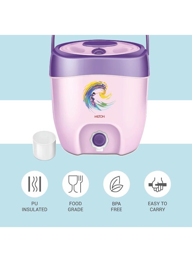 Milton Kool Seal Water Jug 6 Litre – Plastic Insulated Water Dispenser with PU Insulation, BPA Free, Food Grade, Keeps Water Cool for Long Hours, Easy to Carry – Purple - Image 2