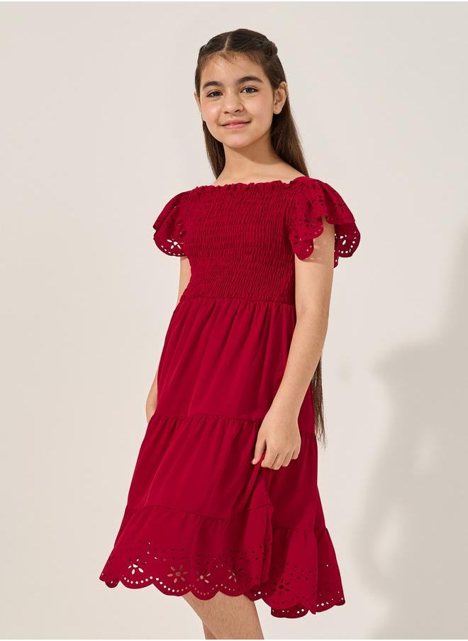 Styli Eyelet Hem Dress  - Image 3