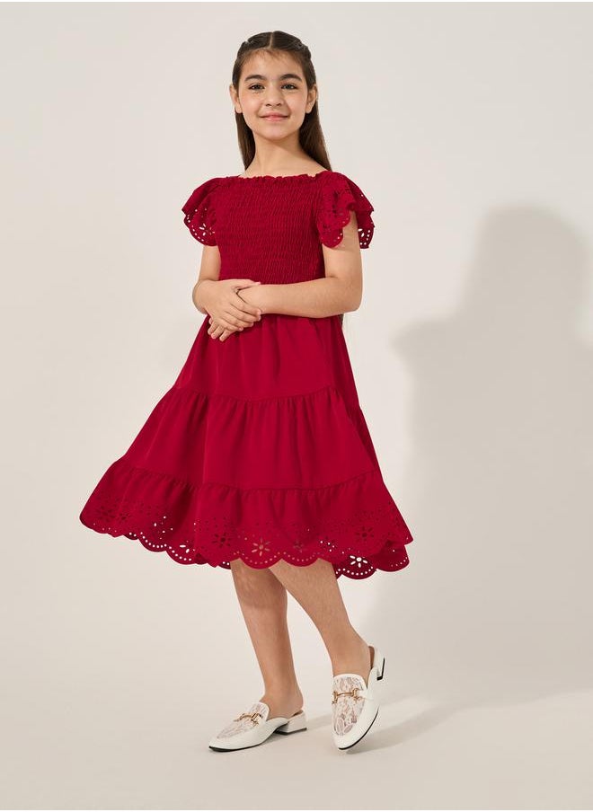 Styli Eyelet Hem Dress  - Image 2