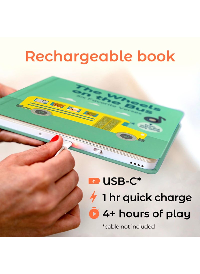 Cali's Books Calis Books The Wheels on The Bus Book | New Rechargeable Musical Book, No More Batteries | Books for 1 Year Old | Wheels on The Bus Toy | Musical Book for Toddlers 1-3 | Musical Toy for Toddlers  - Image 2
