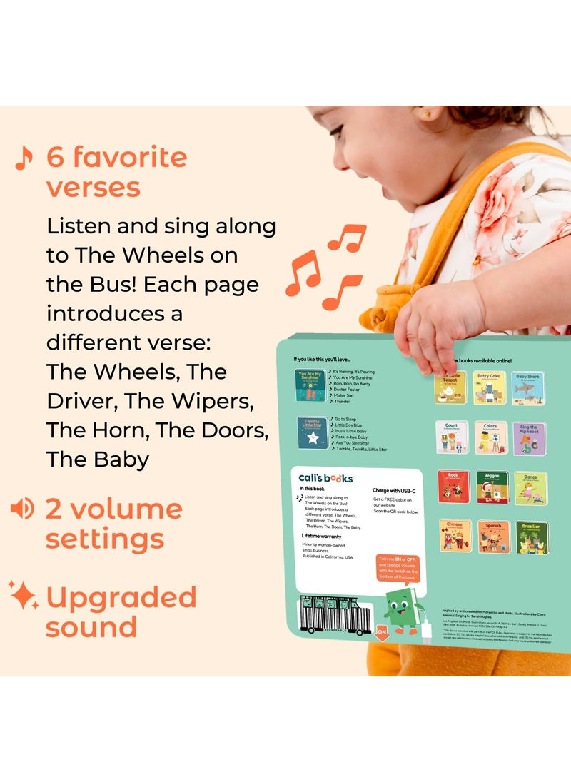 Cali's Books Calis Books The Wheels on The Bus Book | New Rechargeable Musical Book, No More Batteries | Books for 1 Year Old | Wheels on The Bus Toy | Musical Book for Toddlers 1-3 | Musical Toy for Toddlers  - Image 3