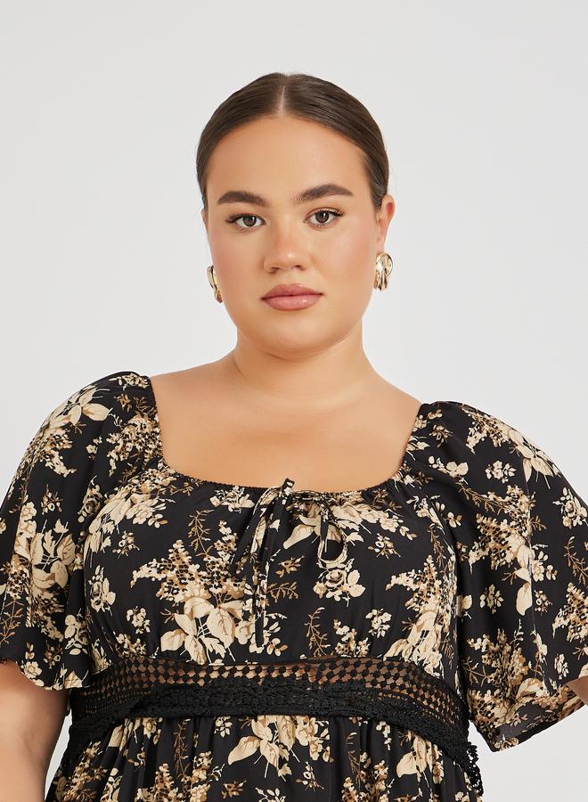 Styli Floral Print Maxi Dress  - Image 4