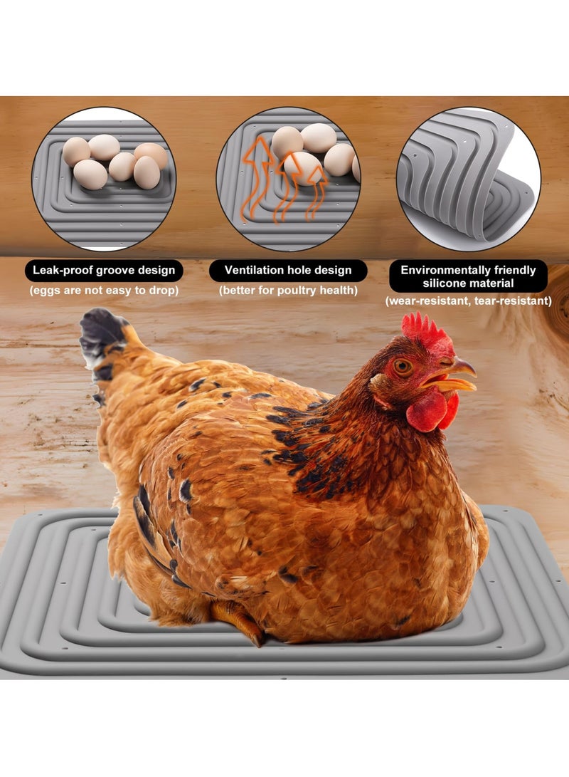 Loquat SYOSI 4 Pcs Silicone Chicken Nesting Pads, Washable Nesting Pad for Chicken Coop, Gray Nesting Box Pad for Chickens, Silicone Pads for Chicken Nest, Chicken Coop, Chicken Laying Boxes (Gray) - Image 5