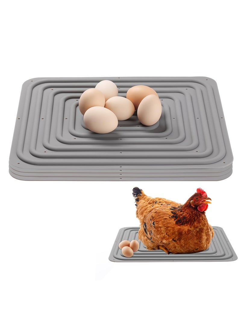 Loquat SYOSI 4 Pcs Silicone Chicken Nesting Pads, Washable Nesting Pad for Chicken Coop, Gray Nesting Box Pad for Chickens, Silicone Pads for Chicken Nest, Chicken Coop, Chicken Laying Boxes (Gray) - Image 1