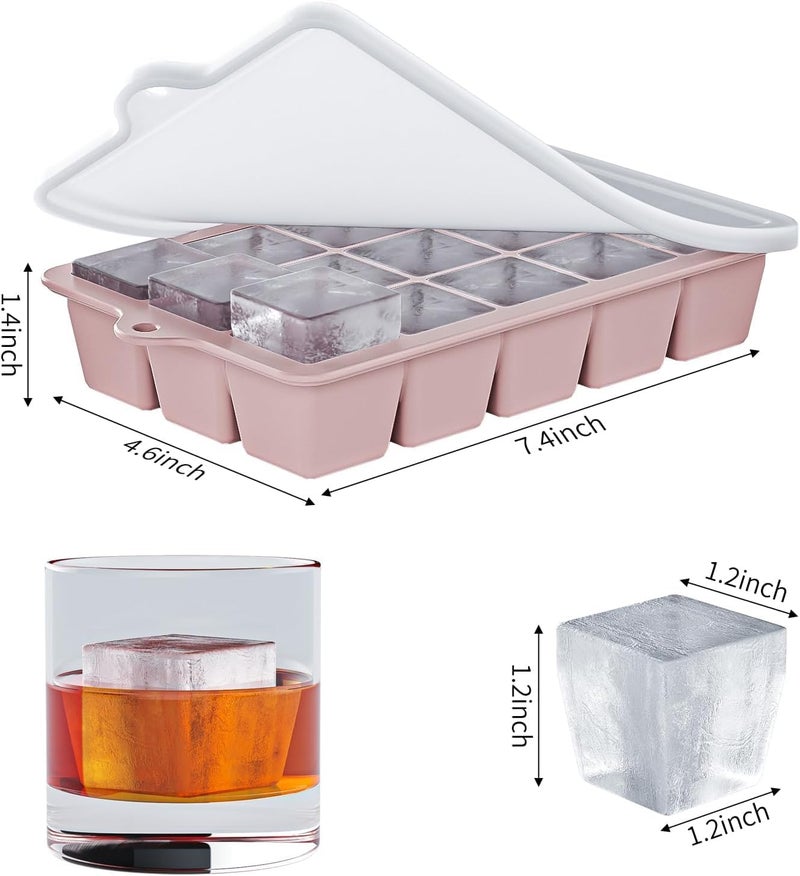 Silicone Ice Cube Tray 3 Pack with Lid - BPA Free Ice Cube Molds for Cocktails and Whiskey - Image 2