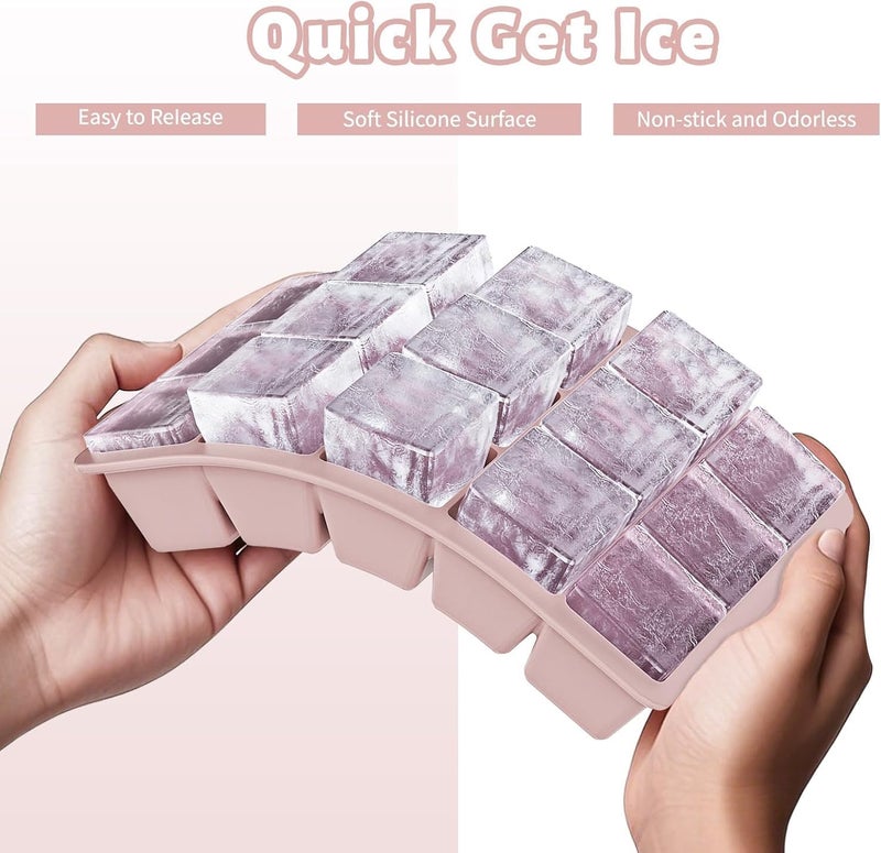 Silicone Ice Cube Tray 3 Pack with Lid - BPA Free Ice Cube Molds for Cocktails and Whiskey - Image 5