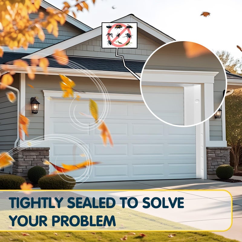 Nayotaa Garage Door Seal Top and Sides - 40 FT TPE Weather Stripping Garage Door Seal Replacement Weatherproofing Universal Sealing, White - Image 2