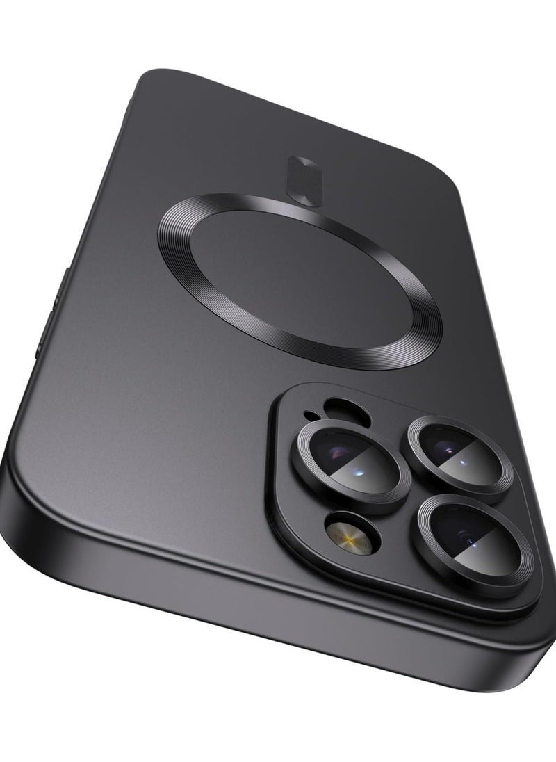 JAJEEK Magnetic iPhone 16 Pro Case with MagSafe – Never Yellowing, Grade Drop Protection, Full Camera Lens Protector, Soft Clear Phone Case for Women and Girls (6.9 inch) Black - Image 1