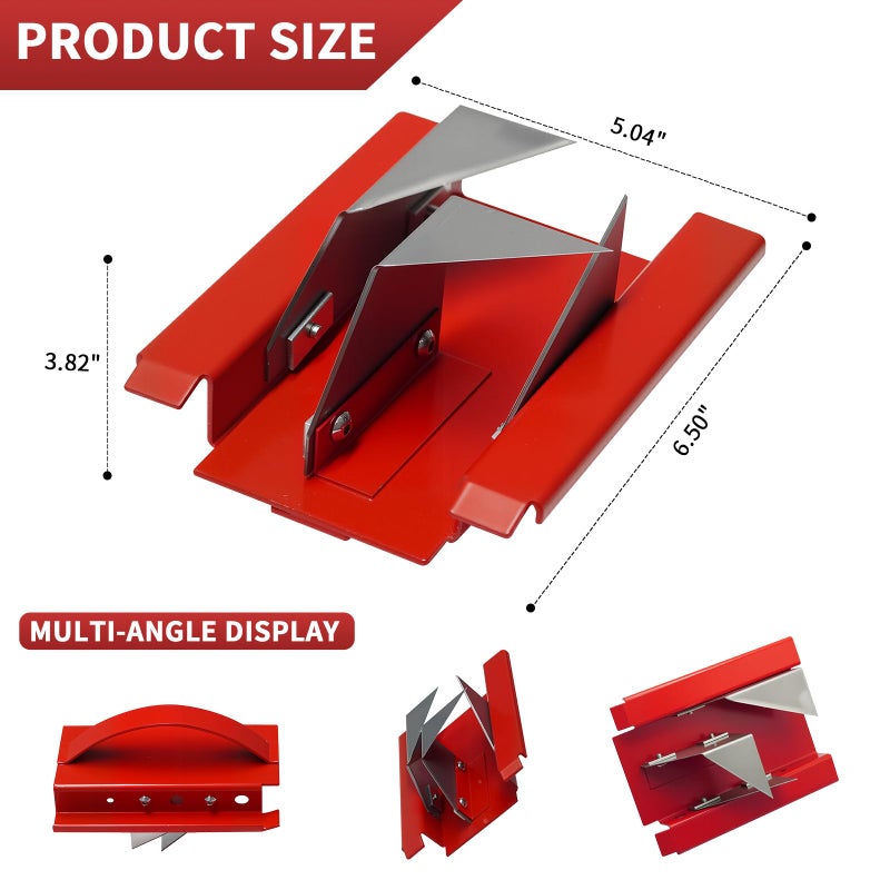 Sumglicie DT15C 1.5" Cut-Off Duct Board Cutting Tool â€” Heavy-Duty HVAC Hand Tool for Straight & End Cuts on Duct Board, Red Steel Sled Frame, Replaceable Heat-Treated Stainless Blades - Image 2