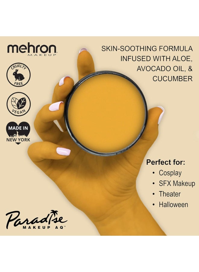 mehron Mehron Makeup Paradise Makeup AQ Pro Size | Stage & Screen, Face & Body Painting, Special FX, Beauty, Cosplay, and Halloween | Water Activated Face Paint & Body Paint 1.4 oz (40 g) (Dijon) - Image 2