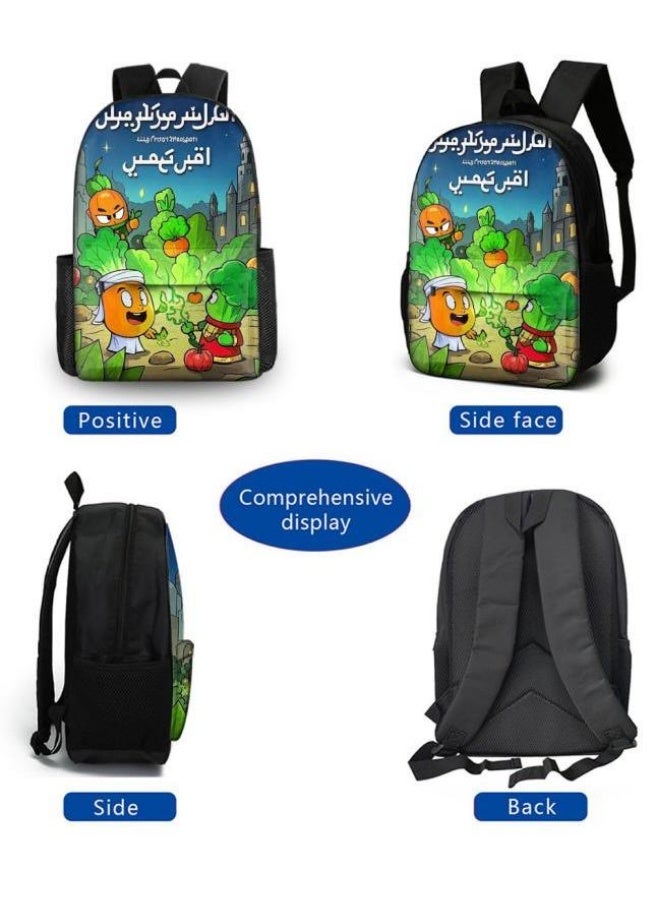Three-piece set of cartoon characters (schoolbag, for students) - 560