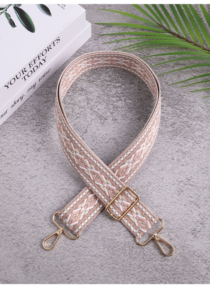 Generic Ethnic style bag strap DIY simple womens bag replacement strap bag wide shoulder strap long shoulder strap wide shoulder strap single shoulder crossbody strapApricot Apricot 