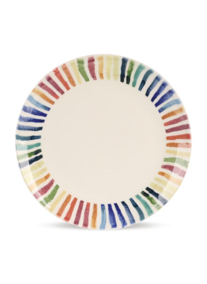 Cooker Dinner Set, 24 Pieces for 6 Persons, Fine Porcelain, Made in Turkey, with Cheerful Multicolor Decoration - Multicolors